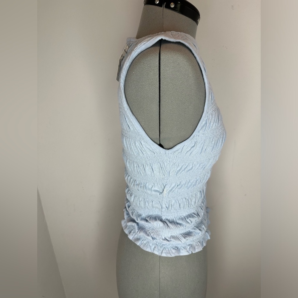 Madewell Smocked Tank Top Light Blue - Picture 2 of 7